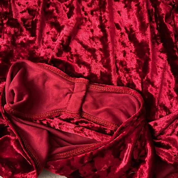 SHEIN Burgundy Velvet Bodysuit (XS) - Picture 2 of 3